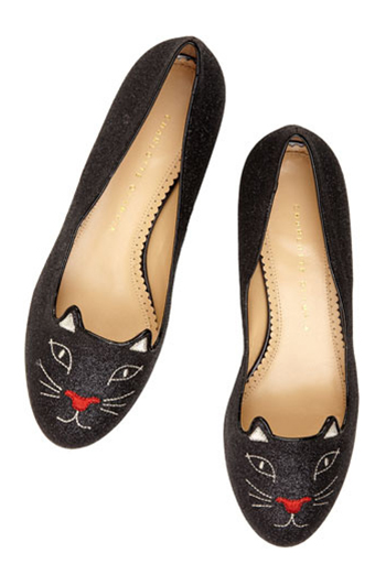 Glitter Kitty flats