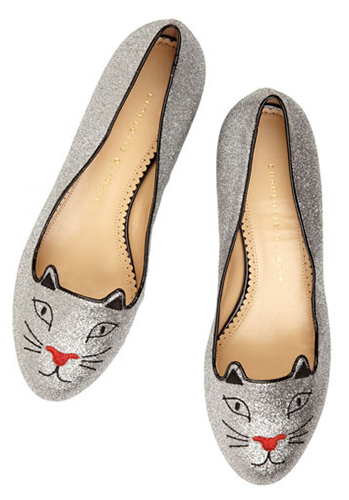 Glitter Kitty flats