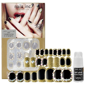 Nails INC Crystaltastic Nails, Black and Gold